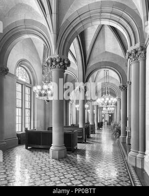 Couloir et salon à l'extérieur de la Chambre du Sénat du New York State Capitol building à State Street et Washington Avenue à Albany, New York Banque D'Images