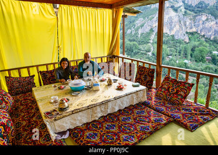 Arslanbob dans l'ambiance du sud-ouest des montagnes de la Fergana Kirghizistan Banque D'Images