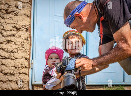 Arslanbob dans l'ambiance du sud-ouest des montagnes de la Fergana Kirghizistan Banque D'Images