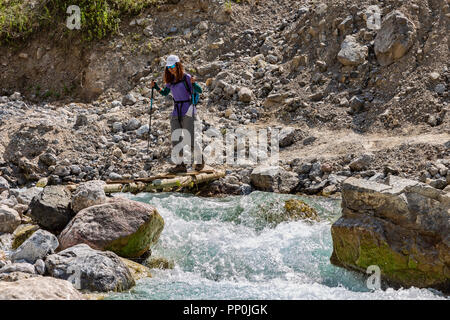 Arslanbob dans l'ambiance du sud-ouest des montagnes de la Fergana Kirghizistan Banque D'Images