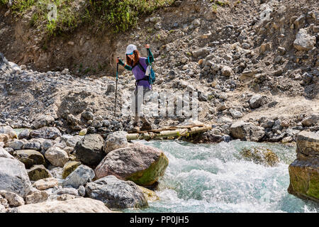 Arslanbob dans l'ambiance du sud-ouest des montagnes de la Fergana Kirghizistan Banque D'Images