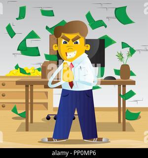 L'homme jaune avec des mains qui prient. Cartoon Vector illustration. Illustration de Vecteur