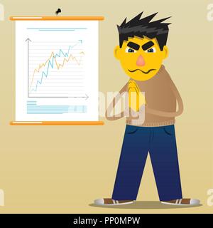 L'homme jaune avec des mains qui prient. Cartoon Vector illustration. Illustration de Vecteur