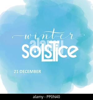 Solstice d'hiver le lettrage. Éléments d'invitations, affiches, cartes de vœux Illustration de Vecteur