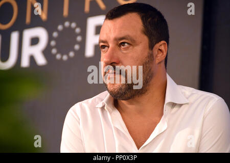 Rome, Italie. 22 septembre 2018 - Isola Tiberina - Atreju18 ' CONTRO EUROPA EUROPA ' 21° edizione Matteo Salvini Crédit : Giuseppe Andidero/Alamy Live News Banque D'Images