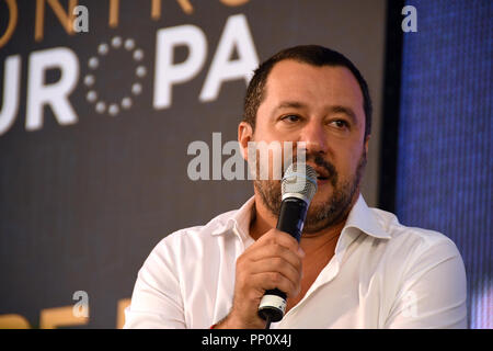 Rome, Italie. 22 septembre 2018 - Isola Tiberina - Atreju18 ' CONTRO EUROPA EUROPA ' 21° edizione Matteo Salvini Crédit : Giuseppe Andidero/Alamy Live News Banque D'Images