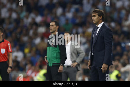 Madrid, Espagne. 22 Sep, 2018. Julen Lopetegui (Real Madrid) au cours de la match de la Liga entre le Real Madrid et l'Espanyol au Stade Santiago Bernabéu de Madrid. Credit : Manu Haiti/SOPA Images/ZUMA/Alamy Fil Live News Banque D'Images