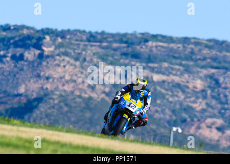 Alcaniz, Espagne. 29Th Sep 2018. THOMAS LUTHI (12) de la Suisse et de l'EG 0,0 Marc VDS MOTO GP lors de l'échauffement de la Grand Prix à Motorland Aragon racetrack à Alcañiz, Espagne le 23 septembre 2018 (Photo : Alvaro Sanchez) Credit : CORDON PRESS/Alamy Live News Banque D'Images