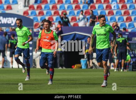 Valence, Espagne. 29Th Sep 2018. pendant le match de football entre Levante UD et FC Séville le 23 septembre 2018 à Ciutat de Valencia à Valence, en Espagne. Appuyez sur Cordon Cordon Crédit : Presse/Alamy Live News Banque D'Images