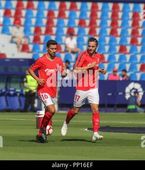 Valence, Espagne. 29Th Sep 2018. pendant le match de football entre Levante UD et FC Séville le 23 septembre 2018 à Ciutat de Valencia à Valence, en Espagne. Appuyez sur Cordon Cordon Crédit : Presse/Alamy Live News Banque D'Images