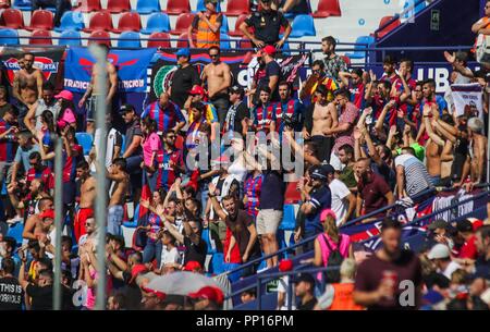 Valence, Espagne. 29Th Sep 2018. pendant le match de football entre Levante UD et FC Séville le 23 septembre 2018 à Ciutat de Valencia à Valence, en Espagne. Appuyez sur Cordon Cordon Crédit : Presse/Alamy Live News Banque D'Images