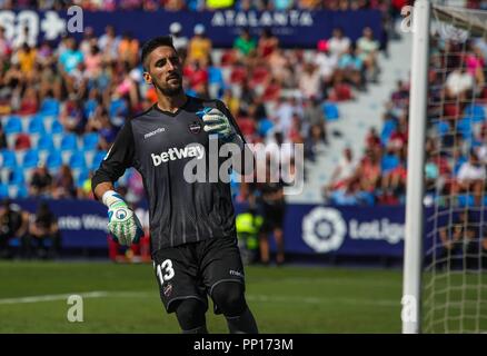 Valence, Espagne. 29Th Sep 2018. pendant le match de football entre Levante UD et FC Séville le 23 septembre 2018 à Ciutat de Valencia à Valence, en Espagne. Appuyez sur Cordon Cordon Crédit : Presse/Alamy Live News Banque D'Images