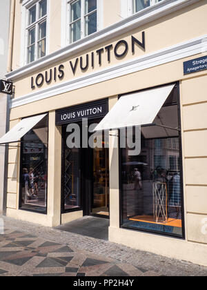 Louis Vuitton, magasin de détail de luxe, Copenhague, Danemark, Europe. Banque D'Images