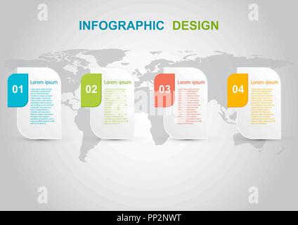 Modèle de conception infographique sur fond gris. Peut être utilisé pour l'étape d'options. Illustration de Vecteur