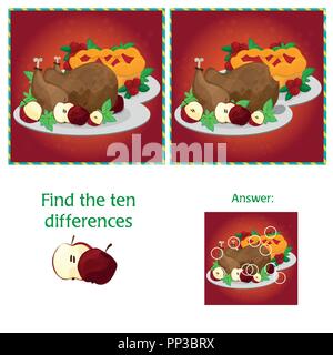 Jeu visuel pour les enfants. Trouvez les différences 10 - Tâche Illustration de Vecteur