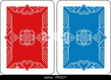 Carte à jouer faire marche arrière en rouge et bleu Illustration de Vecteur