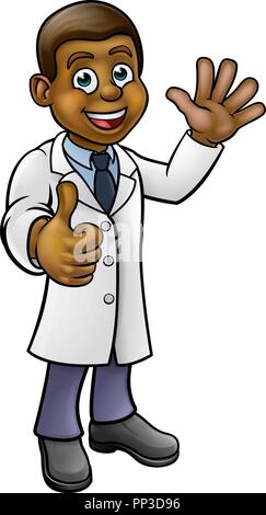 Caricature scientifique Médecin ou technicien de laboratoire Illustration de Vecteur