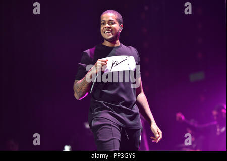 L'exécution de la puce à BBC 1Xtra Live, à l'O2 Arena de Londres. ASSOCIATION DE PRESSE Photo. Photo date : Samedi 22 Septembre, 2018. Crédit photo doit se lire : Matt Crossick/PA Wire. Banque D'Images