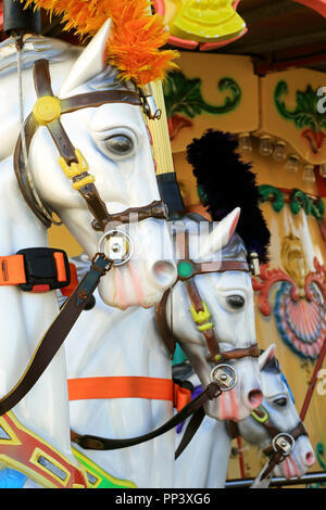 Les chevaux du Carrousel sur Morey's Piers, Wildwood, New Jersey, USA Banque D'Images