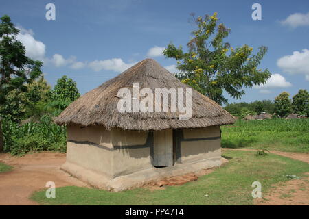 Un homestead à Adjumani, dans la région du Nil occidental de l'Ouganda. Banque D'Images