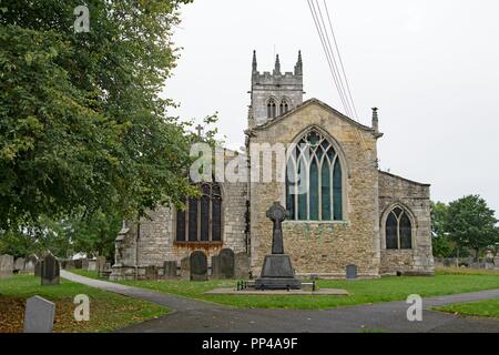 La capture de St Jean le Baptiste's Church, Wadworth, dans le Yorkshire du Sud. Banque D'Images