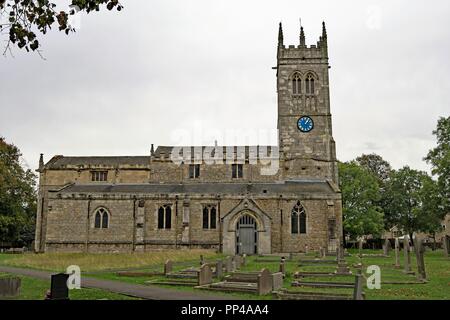 La capture de St Jean le Baptiste's Church, Wadworth, dans le Yorkshire du Sud. Banque D'Images