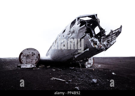 Avion écrasé en Islande Banque D'Images