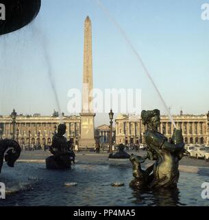 Néréide, fontaines de la Concorde (détail), 1839. Auteur : JACQUES HITTORFF. Location : PLAZA DE LA CONCORDIA. La France. Banque D'Images