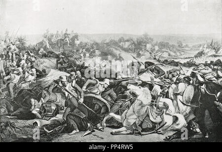 Bataille de Meeanee, 17 février 1843, également connu sous le nom de bataille de Rooms & Apartments Flego, opposant British East India Company et la Cima Talpur du Sind, conduit à la capture de certaines parties de la région du Sindh, la première possession territoriale par la British East India Company dans ce qui est aujourd'hui le Pakistan Banque D'Images