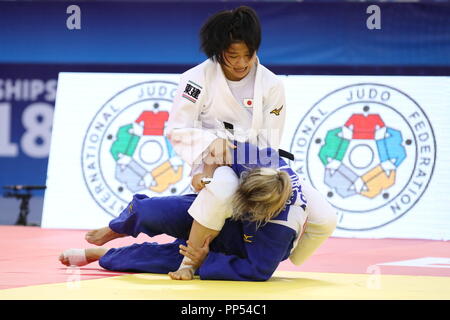 Baku, Azerbaïdjan. 22 Sep, 2018. Tsukasa Yoshida (Japon), Septembre 22, 2018 - Judo : le championnat du monde de judo 2018 Bakou féministe -57kg 3ème tour match à la salle de gymnastique de Bakou, Azerbaïdjan. Credit : Sho Tamura/AFLO SPORT/Alamy Live News Banque D'Images