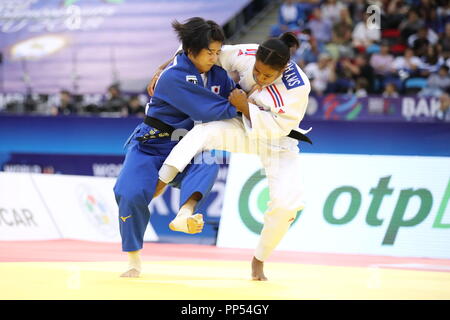 Baku, Azerbaïdjan. 22 Sep, 2018. Tsukasa Yoshida (Japon), Septembre 22, 2018 - Judo : le championnat du monde de judo 2018 Bakou féministe -57kg match final au niveau national Salle de gymnastique à Bakou, Azerbaïdjan. Credit : Sho Tamura/AFLO SPORT/Alamy Live News Banque D'Images