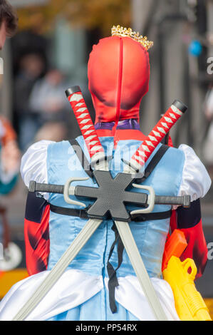 Glasgow, Ecosse, Royaume-Uni. 23 Septembre, 2018. Cosplayeur arrivant le jour deux de la MCM Ecosse Comic Con tenu au SEC Centre. Credit : Skully/Alamy Live News Banque D'Images