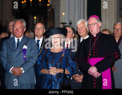 Den Bosch, aux Pays-Bas. 29Th Sep 2018. La princesse Beatrix des Pays-Bas à l'Sint-Janskathedraal à Den Bosch, le 23 septembre 2018, pour assister à un concert de jubilé en l'honneur des 700 ans de l'Illustre Lieve Vrouwe Broederschap (ILVB) Photo : Albert Nieboer/ Pays-Bas OUT/Point de vue OUT | Crédit : dpa/Alamy Live News Banque D'Images