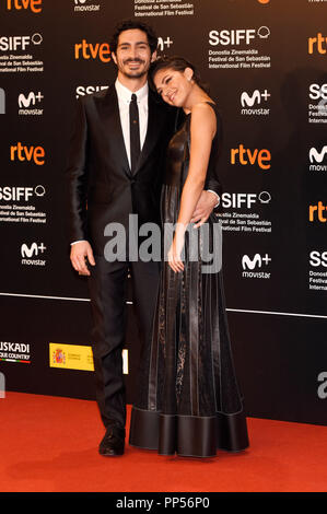 Le Chino Darin et son épouse Ursula Corbero participant à la "un amour inattendu" première mondiale lors de la 66e Festival International du Film de San Sebastian du Kursaal le 21 septembre 2018 à San Sebastian, Espagne. Credit : Geisler-Fotopress GmbH/Alamy Live News Banque D'Images