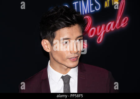 Hollywood, Etats-Unis. Sep 12, 2018. Manny Jacinto assiste à la première de la 20th Century Fox's "mauvaise fois au El Royale' au théâtre chinois de Grauman le 22 septembre 2018 à Hollywood, Californie. Crédit : l'accès Photo/Alamy Live News Banque D'Images