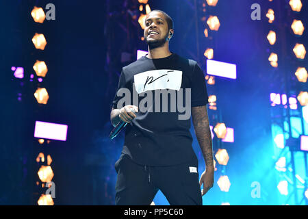 L'exécution de la puce à BBC 1Xtra Live, à l'O2 Arena de Londres. ASSOCIATION DE PRESSE Photo. Photo date : Samedi 22 Septembre, 2018. Crédit photo doit se lire : Matt Crossick/PA Wire. Banque D'Images