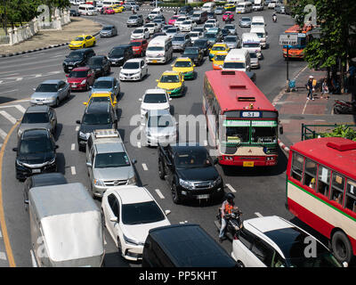 Bangkok, Thaïlande - 20 Avril 2018 : embouteillage à Bangkok. Banque D'Images
