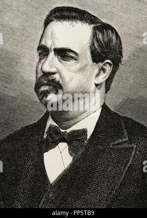 Antonio Canovas del Castillo (1828-1897). Homme politique espagnol. Dans la gravure Illustration espagnole et américaine, 1872. Banque D'Images