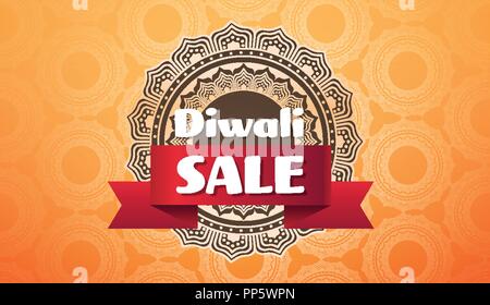 Festival du Diwali offrent de grandes vente fête vacances télévision concept ornement modèle de carte de vœux invitation copie espace horizontal Illustration de Vecteur