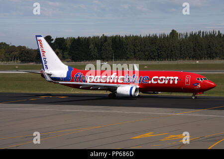 CHRISTCHURCH, Nouvelle-zélande - 18 mars : Pacific Blue Boeing 737 NG le 18 mars 2008 à l'Aéroport de Christchurch, Nouvelle-Zélande. 3 906 B737NG ont être Banque D'Images