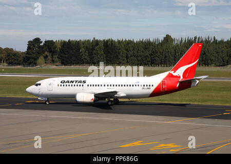 CHRISTCHURCH, Nouvelle-zélande - 18 mars : Qantas Boeing 737 le 18 mars 2008 à l'Aéroport de Christchurch, Nouvelle-Zélande. En 2012, Qantas exploite 6 Banque D'Images