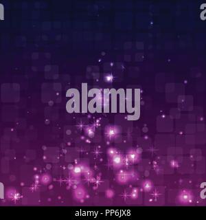 Résumé fond violet. Flashs lumineux dans l'obscurité. La conception du parti. Vector illustration. Illustration de Vecteur