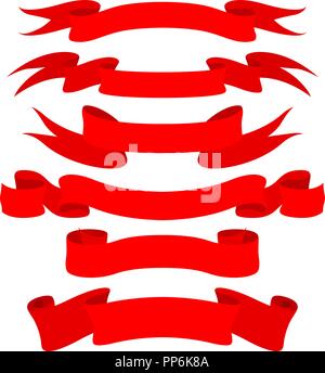 Bannières du ruban rouge Illustration de Vecteur