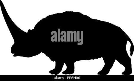 Elasmotherium rhinoceros animal mammifère disparu silhouette Illustration de Vecteur