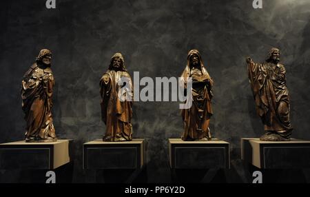ARTE. PAISES BAJOS. S. XVI. Tallas de madera. Cristo con los buenos Mateo, Jude y Santiago el Mayor. Atelier Maestro de Elsloo. 1520. Museum Catharijneconvent. Utrecht. Holanda. Banque D'Images