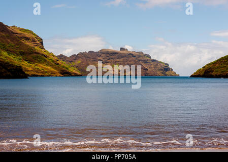 Belle plage en Polynésie française sur un matin d'été. Banque D'Images