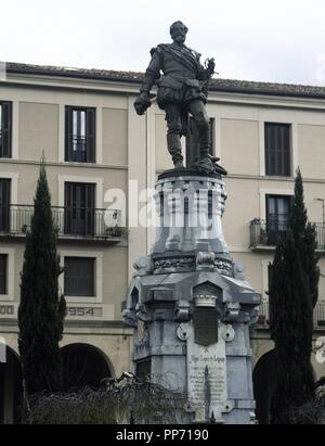 , Miguel López de Legazpi (Zumárraga, h.1502-Manille, Philippines, 1572). Navegante y conquistador español. En 1569 fue nombrado gobernador y capitán general de Filipinas e Islas de los Ladrones. Monumento al conquistador en su localidad natal. ZUMARRAGA. Provincia de Guipúzcoa. País Vasco. Banque D'Images