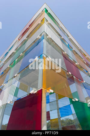 Malaga, Espagne - Juillet 9th, 2018 le Centre Pompidou : en verre et structure en acier Banque D'Images