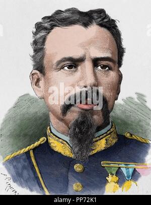 Arsenio Martínez Campos (1831-1900). Militaire espagnol. Dans la gravure Illustration espagnole et américaine, 1879. De couleur. Banque D'Images