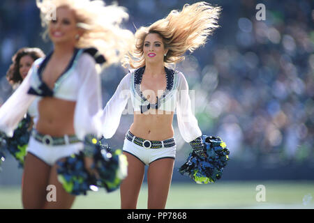 Seattle, WA, USA. 29Th Sep 2018. Seattle Seagals effectuer lors d'un match entre les Dallas Cowboys et les Seattle Seahawks au champ CenturyLink à Seattle, WA. Les Seahawks défait les cowboys 24-13. Sean Brown/CSM/Alamy Live News Banque D'Images